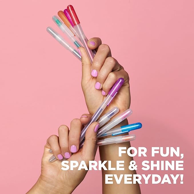 SAKURA Gelly Roll Retractable Gel Pens Colored - Opaque Color Set - Art Gifts, Holiday Gifts & DIY Projects - Medium Point Ink Pen - With White, Gold & Silver Ink - 10 Pack