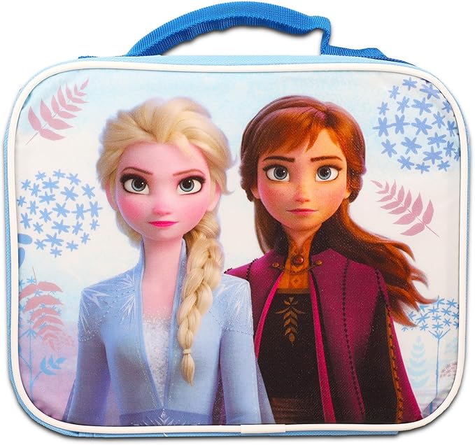 Disney Frozen Backpack for Girls - Bundle with Elsa and Anna Reflective Backpack and Lunch Including Frozen Stickers and More (Girls Backpack Elementary School)