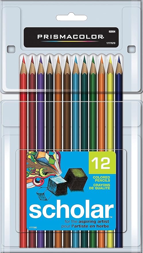 Prismacolor 92804 Scholar Colored Pencils, 12-Count,Assorted