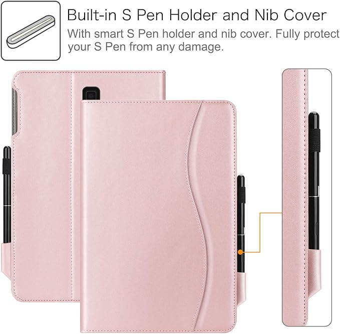Fintie Case for Samsung Galaxy Tab S4 10.5 2018 Model SM-T830/T835/T837, Multi-Angle Viewing Stand Cover with S Pen Protective Holder Auto Sleep/Wake Feature, Rose Gold