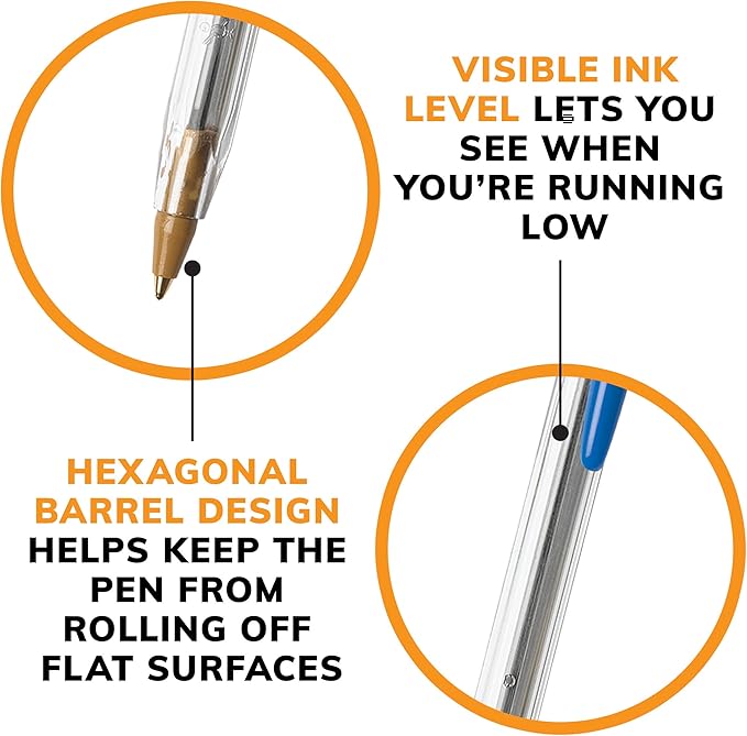 BIC Cristal Xtra Smooth Blue Ballpoint Pens, Medium Point (1.0mm), 12-Count Pack, Extra Smooth and Reliable Ballpoint Pens (Pack of 2)