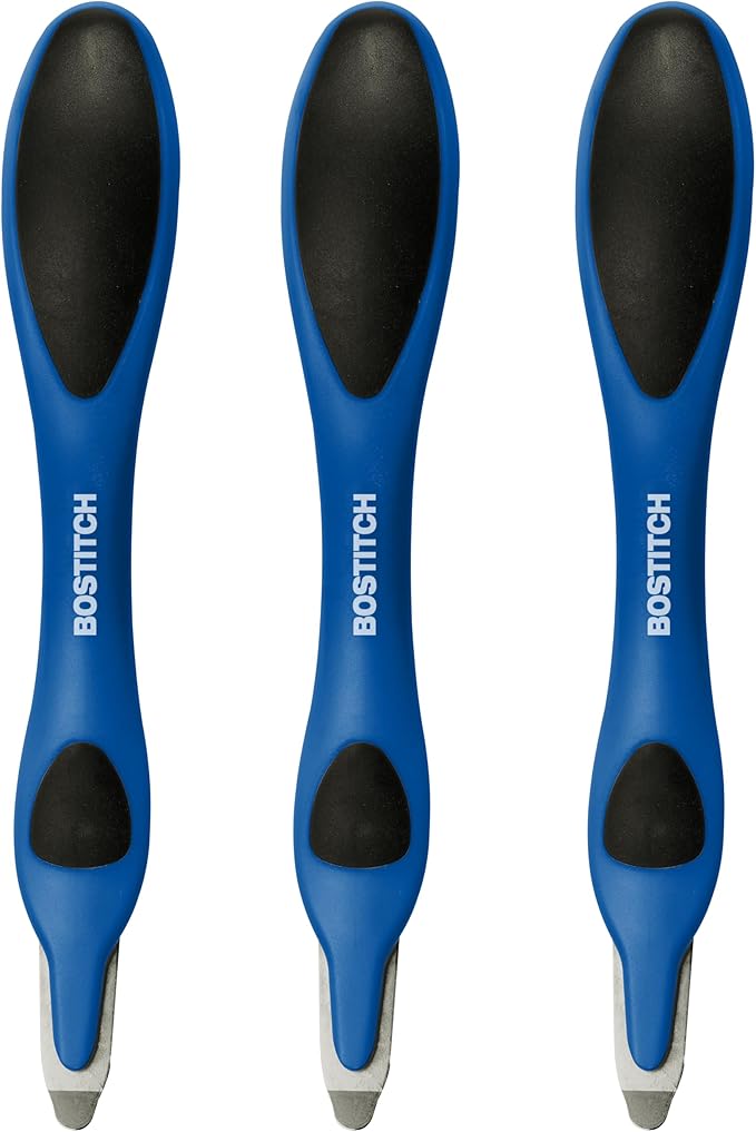 Bostitch Office Professional Push Style Easy Staple Remover, Blue, 3-Pack (30000-BLUE-3PK)