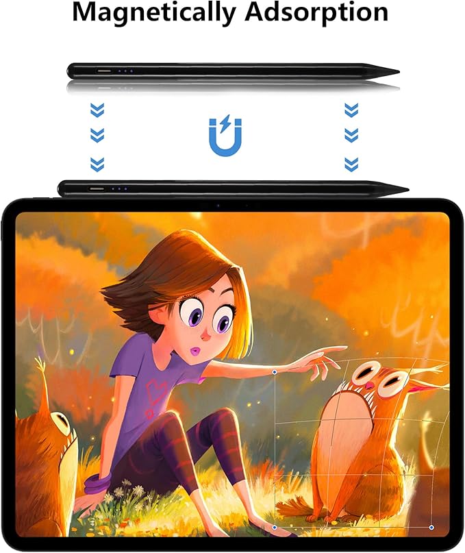 Stylus Pen for iPad A16 11th 10th 9th 8th 7th 6th Generation, iPad Pro 12.9 11 13 inch M4, iPad Air M3 M2 5th 4th 3rd Gen, iPad Mini A17 Pro 7 6 5, for Apple Pencil Pro 1st 2nd Gen Alternative (Black)