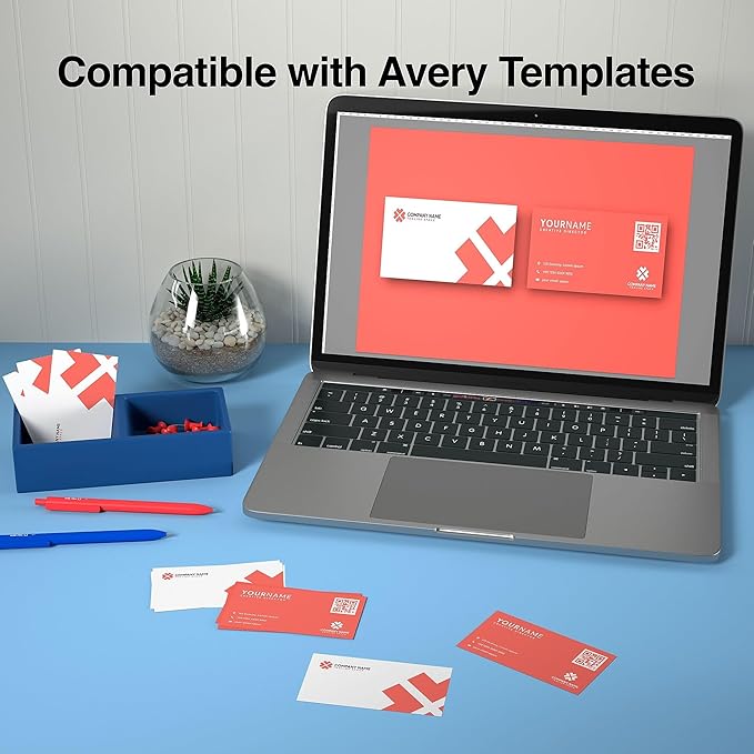 Staples Inkjet Business Cards, Matte White, 3.5 x 2 Inch, Heavyweight Cardstock, Printable Business Card Paper, Compatible with Inkjet Printers and Avery Templates, 1000 Cards