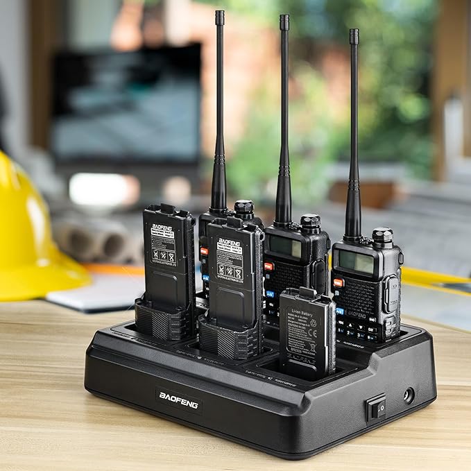BAOFENG UV-5R Six Way Charger Multi Unit Charging Station for BF-F8HP UV-5R UV-5RPro UV-5X3 Walkie Talkies and Batteries