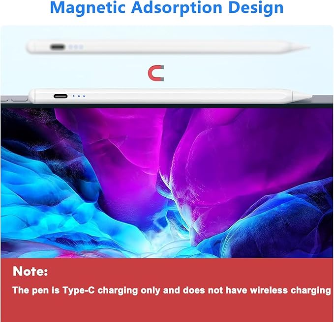 Stylus Pen for Apple iPad A16/11th 2025-2018 iPad Pencil A16/11/10/9/8/7/6,Air 11"/13" M3/M2/5th-3rd,Pro 13"/12.9"/11"/M5/M4,Mini A17 Pro/6/5th Stylus Palm Rejection Tilt Sensitivity Fast Charge
