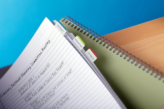 Post-it Tabs, 1 in, Lined, Green, Blue, Red, 22 Tabs/Color, 66 Tabs/On-The-Go Dispenser (686L-GBR) (Pack of 2)