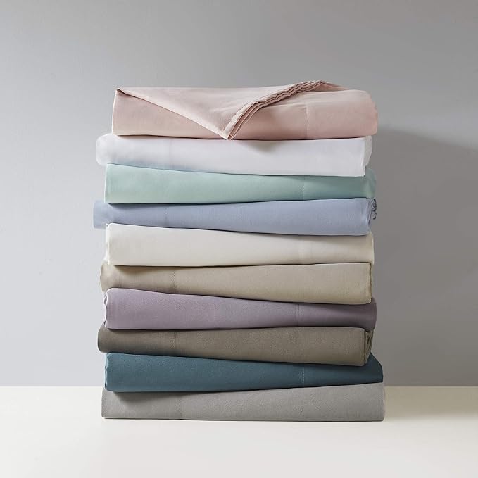 Madison Park 3M Microcell Color Fast, Wrinkle and Stain Resistant, Soft Sheets with 16" Deep Pocket All Season, Cozy Bedding-Set, Matching Pillow Case, Twin XL, Seafoam (MP20-2444)