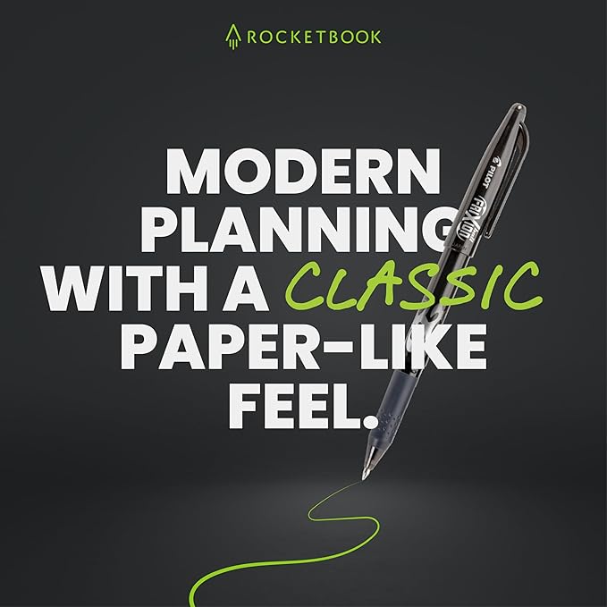 Rocketbook Flex Reusable Planner, Smart Undated, Daily, Weekly, Monthly, Annual Calendar Templates, Executive Size 6X8.8, Green (Pack of 1)