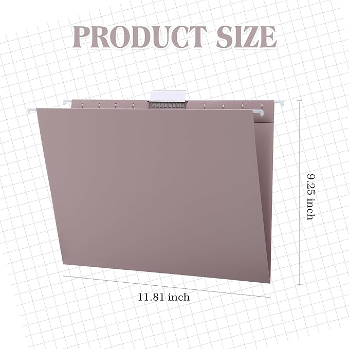 12 Pack Decorative Hanging File Folders, Letter Size with Tab, 6 Color Assorted for Filing Cabinet Office Supplies(Neutral Color)