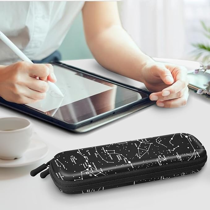 Fintie Holder Case for Apple Pencil Pro, Apple Pencil (USB-C / 1st / 2nd Generation), PU Leather Carrying Bag Sleeve Compatible with Pen, USB Cable, Samsung Stylus, Constellation