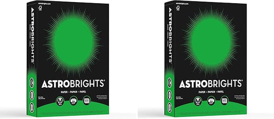 Neenah Astrobrights Color Paper, 8.5” x 11”, 24 lb/89 GSM, Gamma Green, 500 Sheets (21548) (Pack of 2)