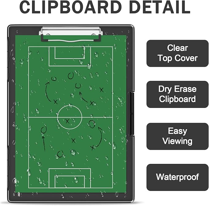 Rimilak Plastic Clipboard with Storage, Side Opening with 2 Compartment, Size 13.3 x 9.4 x 1.5 Heavy Duty High Capacity Nursing Box for Work School & Office Supplies, Black