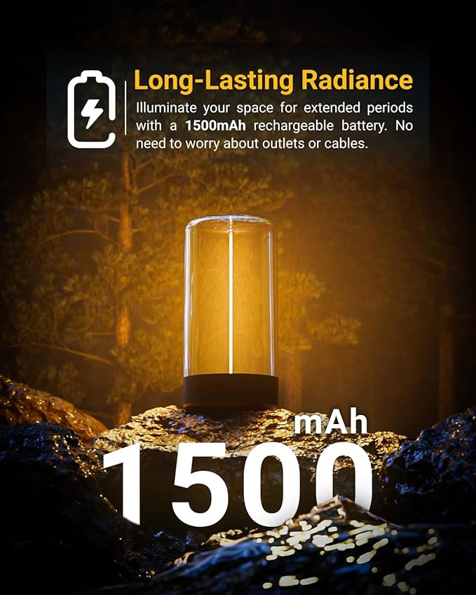 Sunco Magnetic Filament Light Rechargeable Table Lamps Minimalist Flexible LED Camping Lamp Dimmable Cordless 1W 55 LM 2700K Soft White 3-Step Dimming 10%-100% USB-C Rechargeable 2 Pack.