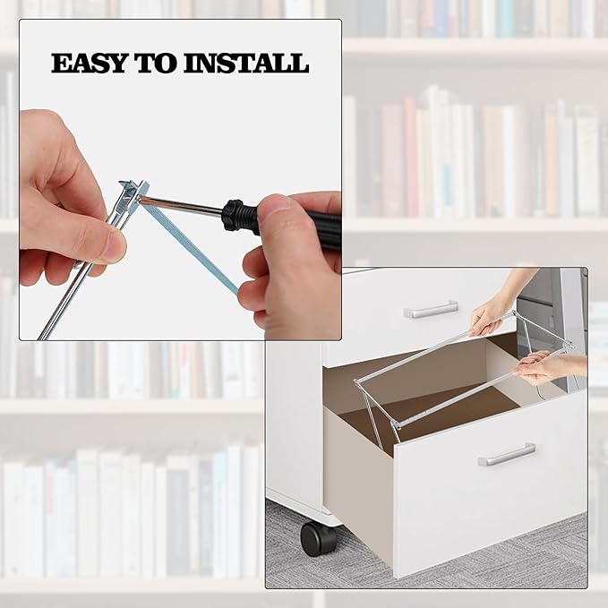 Heavy Duty Steel Hanging File Frame,Letter Size Hanging File Folder Frame,Adjustable Length 11" to 18",4 Packs(Without Folders)