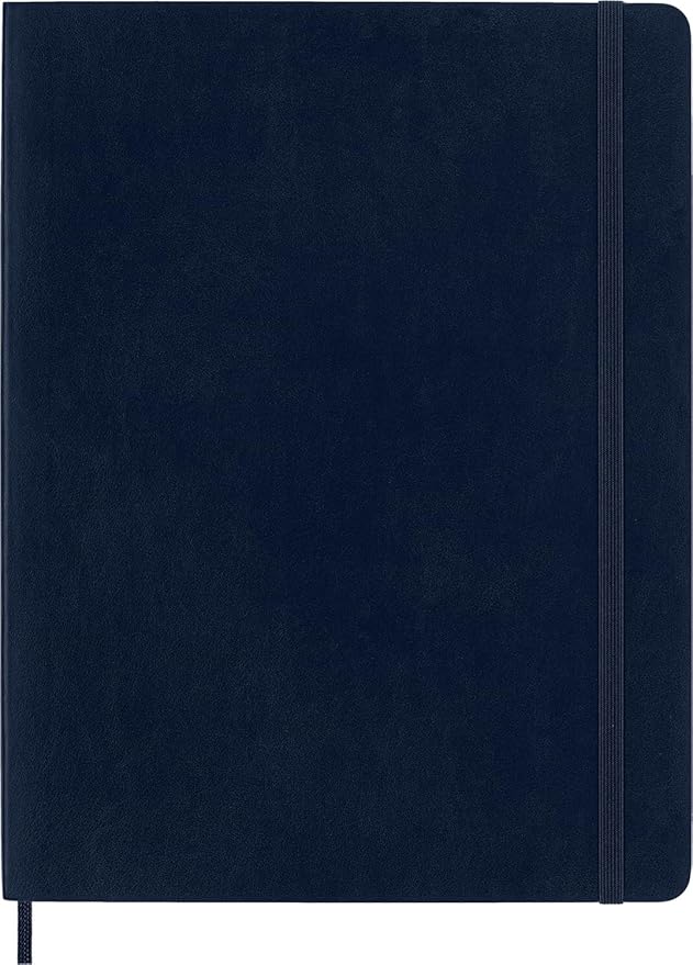 Moleskine Classic Notebook, Soft Cover, XL (7.5" x 9.5") Ruled/Lined, Sapphire Blue, 192 Pages