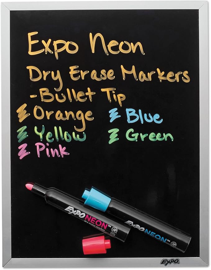 Expo Neon Dry Erase Markers Bullet Tip Assorted Colors 5 Count