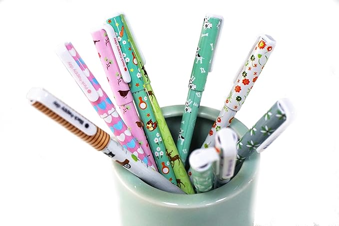 Cute Color Pens Multi Colored Gel Ink Fine Tip for Journal Writing Drawing Calendar Agenda Coloring Art Planner 10 Pcs 0.5 mm Green Forest