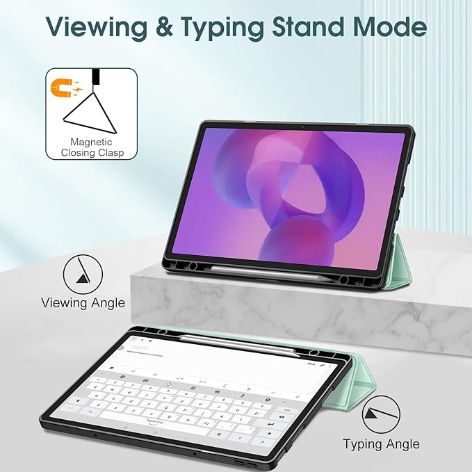 Fintie Case for Lenovo Idea Tab Pro 12.7 inch 2025 (TB-373FU/ TB-375FC) - Ultra-Thin Soft TPU Back Cover Protective Case with Pen Holder and Auto Sleep/Wake (Green)