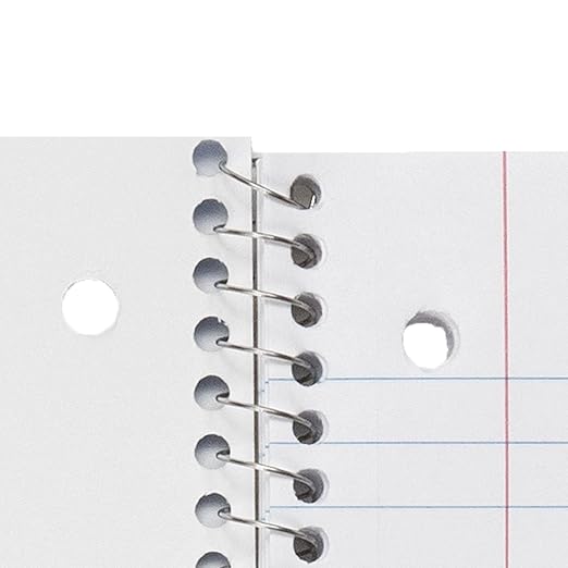 School Smart Spiral Wide Ruled Notebook, 8 x 10-1/2 Inches