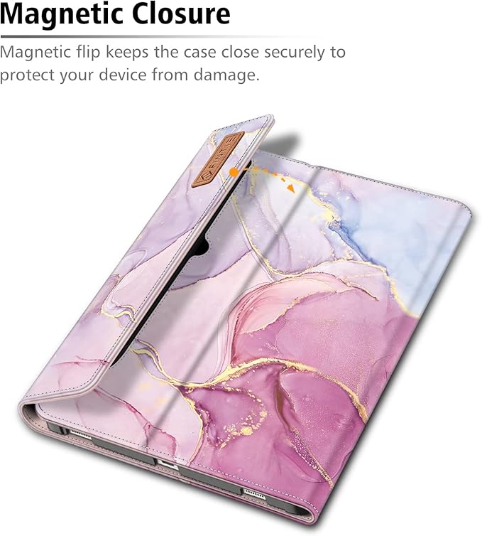 Fintie Case for Samsung Galaxy Tab S8/Tab S7 11 Inch (Model SM-X700/X706/T870/T875/T878) with Built-in S Pen Holder, Multiple Angle Portfolio Business Cover with Pocket Auto Sleep/Wake, Dreamy Marble