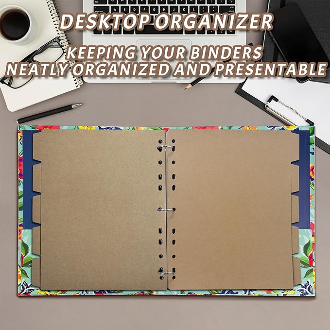 Kraft Binder Dividers,8.5 x 11 inches Binder Dividers with 5 Tabs, 20 Sheets Tab Dividers for 2/3/4 Ring Binder, Great for School Office Home Files Organizing