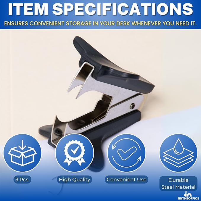 1InTheOffice Claw Staple Remover, 3 Pack "