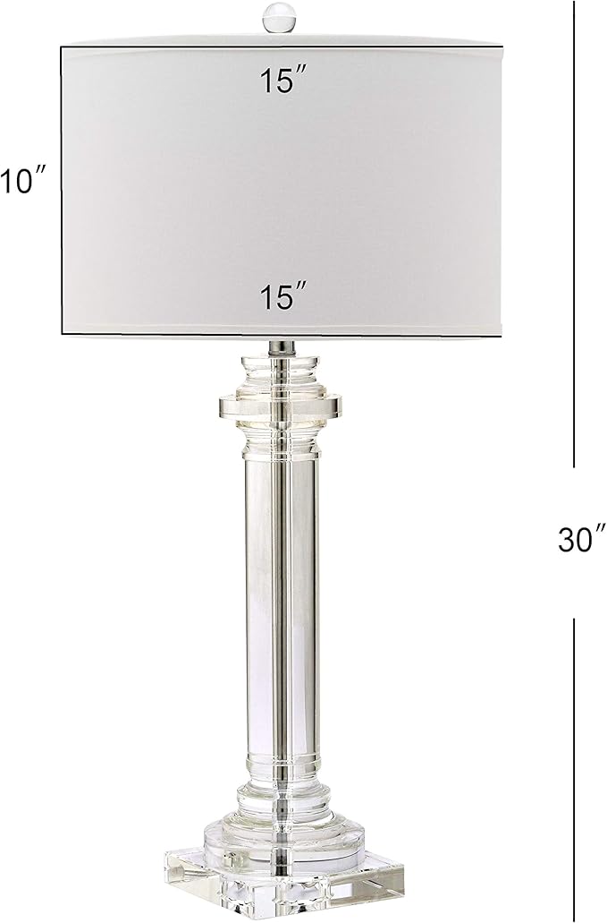 SAFAVIEH Lighting Collection Nina Modern Crystal Column 30-inch Bedroom Living Room Home Office Desk Nightstand Table Lamp (LED Bulb Included)