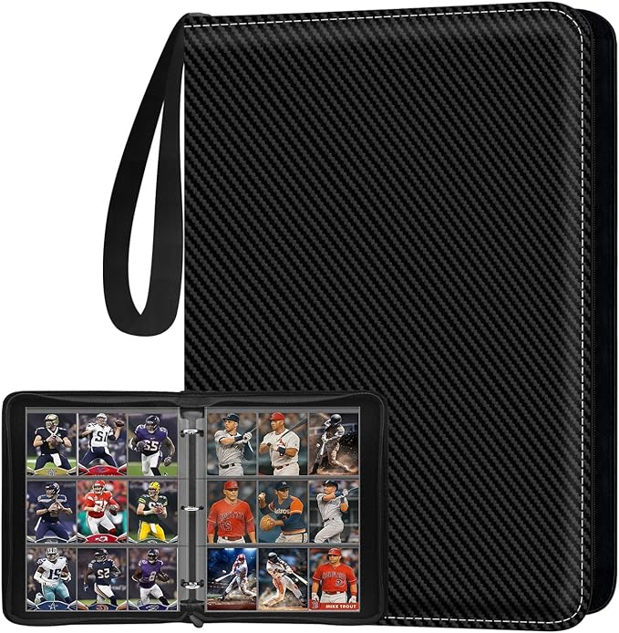 Trading Card Binder 9 Pocket, Toploader Binder with 900-Capacity Double-Sided Sleeves, Top Loader Binder for Cards, Baseball, Football, Sports, MTG, TCG Collector Album.