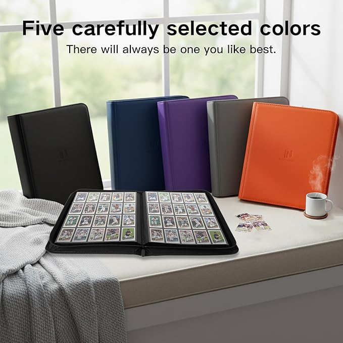 1280+ Cards 20 Pocket Card Binder Collector Card Album Trading Card Binder Ringless Trading Card Album Side Loading Compatible with TCG, Game & Sports Cards (Purple)