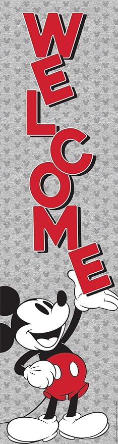 Eureka Disney Retro Mickey Mouse Welcome Vertical Classroom Banner for Teachers, 12" x 45"