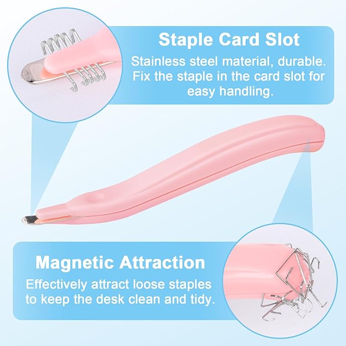 6 Pack Magnetic Staple Remover Tools, Professional Stapler Removers Staple Puller Remover for Classroom, Multicolored Stapler Remover Tool Staple Remover Stick for Home School Office (5 Colors)