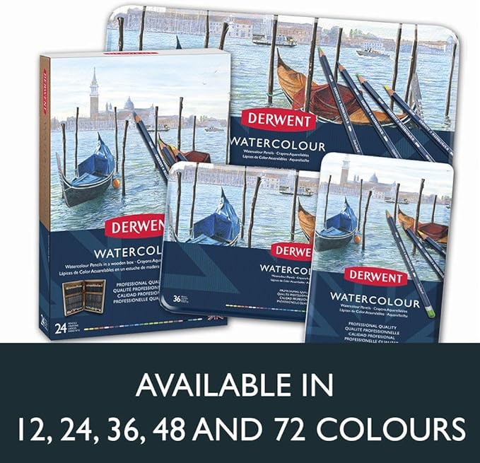 Derwent Colored Pencils, Watercolour, Water Color Pencils, Drawing, Art, Metal Tin, 12 Count (32881) (Pack of 2)