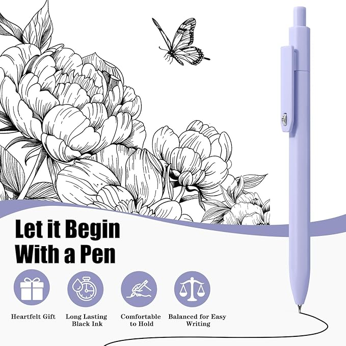 Gel Pens, 0.5mm Quick Dry Black Ink Fine Point Smooth Writing Pens for Office School Supplies Stocking Stuffers for Women Girls Nurse Teacher