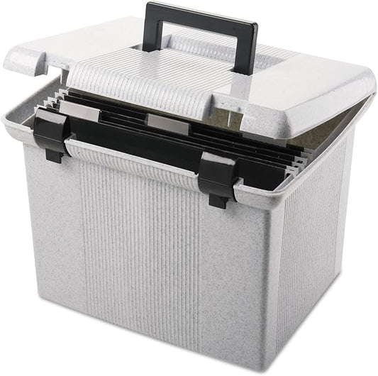 Pendaflex Portable File Box, 11"H x 14" W x 11 1/8" D, Granite (41747)