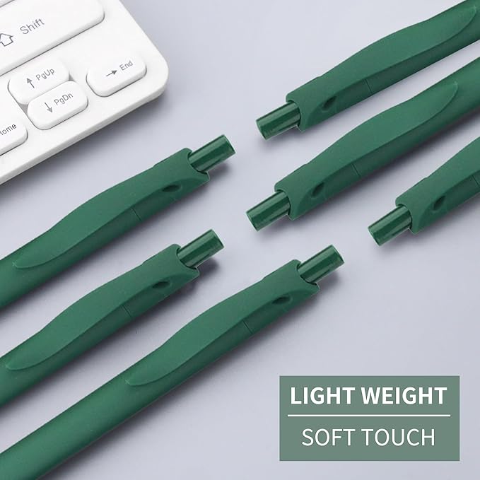 deegtran Pens Bulk, 50 Pack No Bleed Green Click Pens, Wholesale Retractable Ballpoint Pens, Pens Medium Point, Smooth Ink Pens, 1.0MM Green Ink DGMC005050-GS