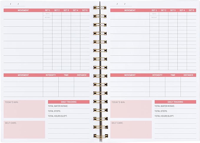 INSPIRED BY ERIN CONDREN A5 Fitness Tracker - Pink Waves cover