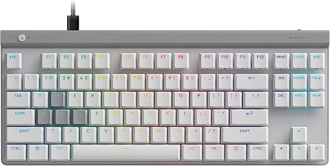 Logitech G515 Rapid TKL Low-Profile Wired Gaming Keyboard, Fully Customizable PC Gaming Keyboard with Analog Low-Profile Switches, Rapid Trigger, Ultra-Slim, for USB-A Port - White