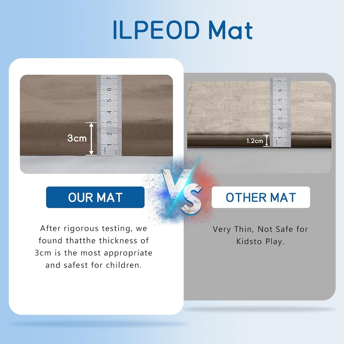 Baby Play Mat for Floor Tummy Time Mat Nursery Rug Muscle Mat Area Rug Playroom Rug Tatami Mat 4'11x3'28" Memory Foam 1.3" Thick Crawling Mat For Babies,Toddlers, Infants, Kids,Floor Mat(Brown)