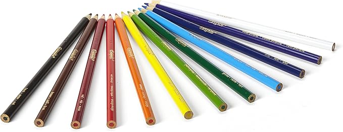 CRAYOLA Colouring Pencils - Assorted Colours (Pack of 12) | A Must-Have for All Kids Arts & Crafts Sets | Ideal for Kids Aged 3+