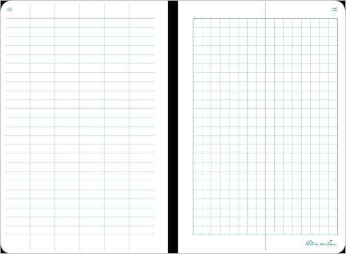 Rite in the Rain Weatherproof Stapled Notebook, 4.625" x 7", Yellow Cover, Field Pattern, 3 Pack (No. 351FX)