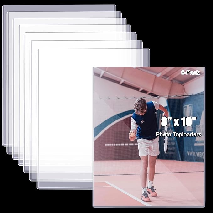 8Pcs 8" x 10" Photo Toploaders Clear Sheet Protectors Rigid Print Protectors Hard Plastic Paper Page Top Loaders Magazine Protector for Collectors Document Holder