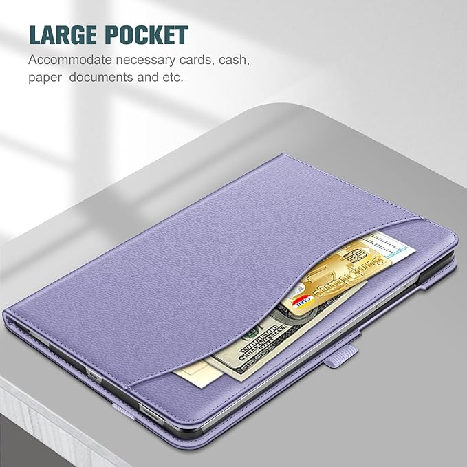 Fintie Case for Samsung Galaxy Tab S10 Lite/ S10 FE/ S9 FE 5G 10.9 Inch/Tab S9 11 Inch with S Pen Holder, Multi-Angle Viewing Protective Cover with Pocket, Auto Sleep/Wake, Lilac Purple