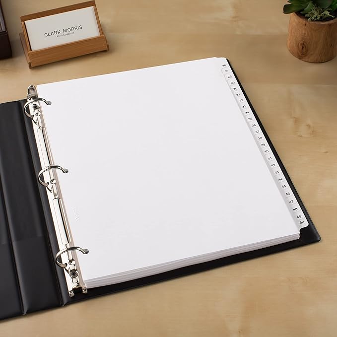 Avery 26-50 Legal Exhibit Dividers for 3 Ring Binders, 25-Tab Set, Allstate Style, 1 Binder Divider Set (01702)