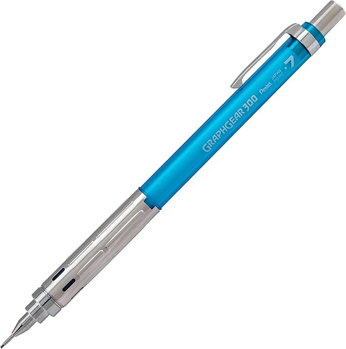 Pentel Arts GraphGear 300 Mechanical Pencil, (0.7mm), 2-Pack, Blue Barrel (PG317TSPABP)