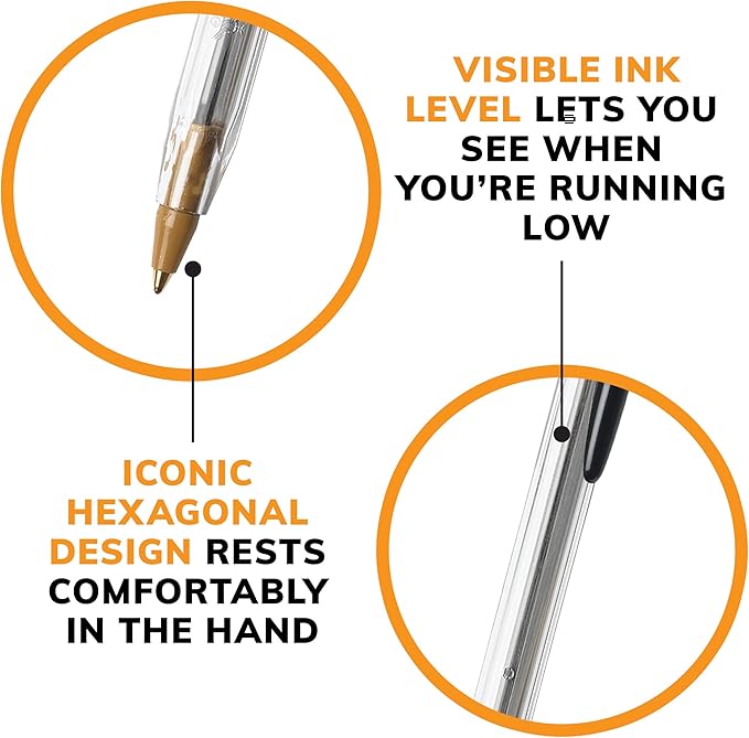 BIC Cristal Xtra Smooth Black Ballpoint Pens, Medium Point (1.0mm), 12-Count, Extra Smooth and Reliable Ballpoint Pens (Pack of 2)