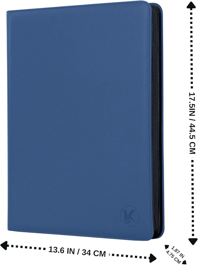 1000+ Pockets Trading Card Binder, 16-Pocket Card Ablum Compatible with MTG,Sports Cards & Other Standard Size Trading Cards (Blue)