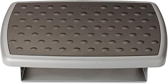 3M Adjustable Foot Rest, 18 Inch Wide Non-skid Platform (FR330) Grey