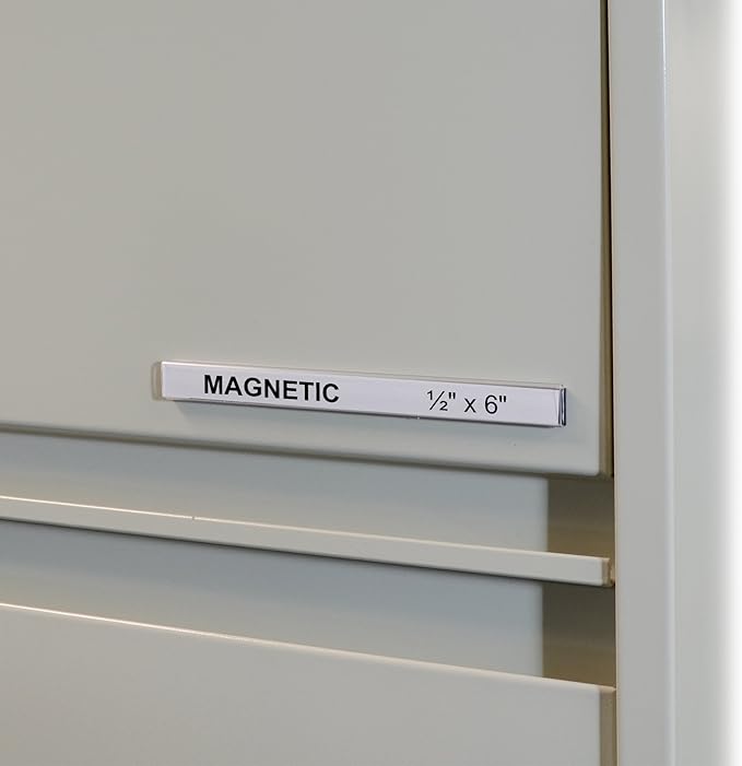 C-Line HOL-DEX Magnetic Shelf/Bin Label Holders, Side Load, 0.5 x 6, Clear, 10/Box