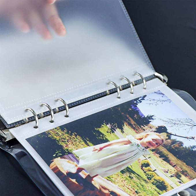 20 A5 Binder 2 Pocket Sheet Protectors Clear Binder Sleeves 4" X 5" Paper Protectors for 6 Ring Binder Notebook Organizer (A5 1 Pocket)